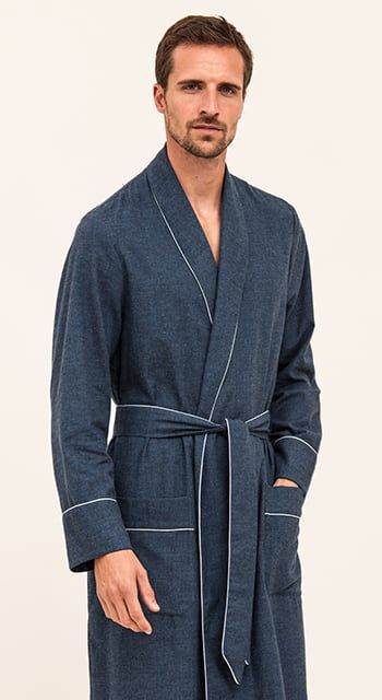 luxury brushed cotton dressing gown