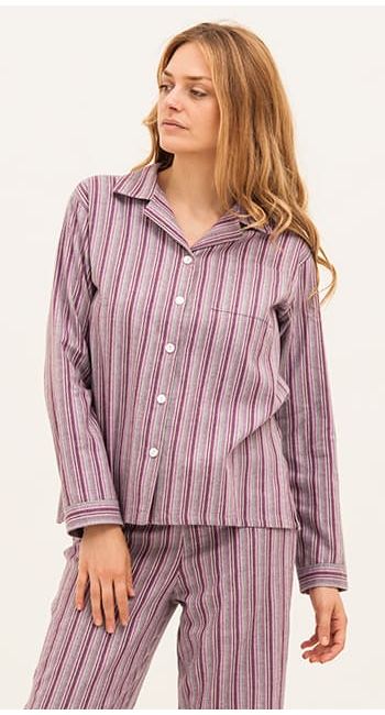 luxury brushed cotton striped pyjamas